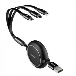  31 Baseus Lightning+Type-C+Micro USB Golden Loop 3-in-1 Elastic |2A 1.2m| black