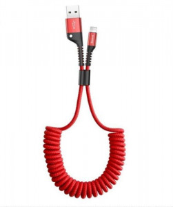  USB-Lightning Baseus Fish eye Spring 1m Red (CALSR-09)