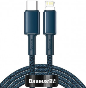  Baseus High Density Braided PD 20W Lightning USB Type-C 2  (CATLGD-A03) Blue