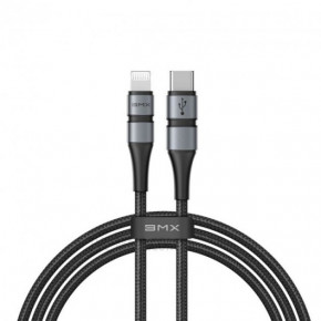  Lightning USB Type-C Baseus BMX Double-deck MFI 1.2 m (CATLSJ-AG1) Gray/black (CATLSJ-AG1)