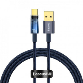  Baseus USB 2.0 AM-Type-C , 1 , 5A, (100W) Explorer Series Auto Power-Off Blue (CATS000203)