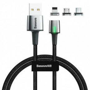     31 (MicroUSB, Type-C, Lightning) Baseus Zinc Magnetic Kit 1m Black