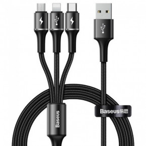    31 (MicroUSB, Type-C, Lightning) Baseus halo data 3-in-1 cable USB 3.5A 1.2m Black