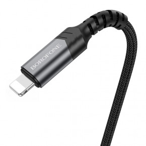  Borofone BL15 AUX 3.5  Apple Lightning 1m Metal Gray (BL15MG1) 4