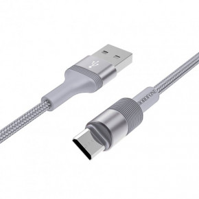  Borofone BX21 Outstanding USB - Micro USB 2.4 A 1  Grey (BX21MMG)