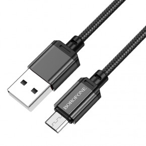  Borofone BX87 Sharp USB - Micro USB 2.4 A 1  Black (BX87MB)