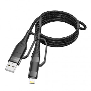  Borofone BU28 Type-C+iP to Type-C+USB 3  1.2  Black (BU28B) 5