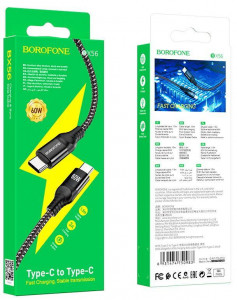  Borofone BX56 Type-C to Type-C 3 A 60 W 1,5  Black (BX56CCB) 4