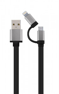  2  1 USB-Lightning-MicroUSB Cablexpert 1m Grey (CC-USB2-AM8PmB-1M-SG)