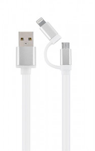  Cablexpert 2  1 USB - Lightning - Micro USB 1  Silver (CC-USB2-AM8PmB-1M-SV)