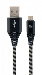  Cablexpert USB - Micro USB  2.1 A 1  Black (CC-USB2B-AMmBM-1M-BW)