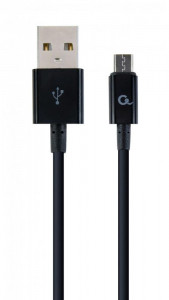  USB-MicroUSB Cablexpert  1m 2.1A Black (CC-USB2P-AMmBM-1M)