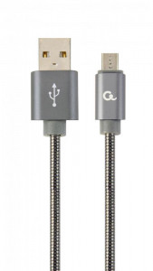  USB-MicroUSB Cablexpert  2.1A 2m Grey (CC-USB2S-AMmBM-2M-BG)