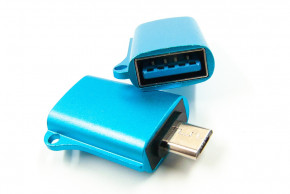  Dengos OTG USB-microUSB Blue (ADP-020)