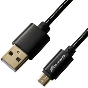  USB-MicroUSB Grand-X 2.1A 1m Black (MM-01B)