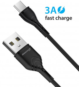  USB-Type-C Grand-X 3A 1m Fast harge Black (PC-03B)