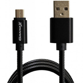   Grand-X USB-microUSB 2.1A 1 Black (MM-01B) (1)