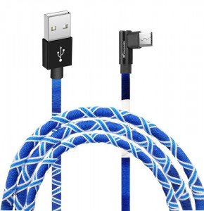  Grand-X USB-microUSB White/Blue (FM-08WB)