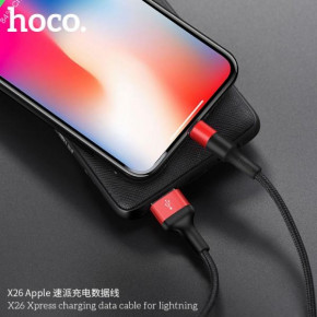  Hoco X26 Lightning USB (2.1A) (1m) Black?Red (BS-000056516) 3