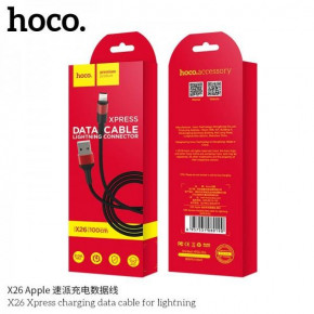  Hoco X26 Lightning USB (2.1A) (1m) Black?Red (BS-000056516) 4