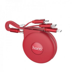  31 Hoco Micro USB+Lightning+Type-C U50 |1m 2A| red