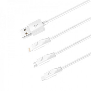  31 Hoco Apple+Micro+Type-C X1 |1m| white