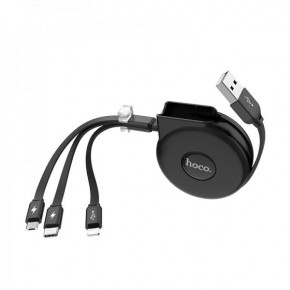  31 Hoco Micro USB+Lightning+Type-C U50 |1m 2A| black