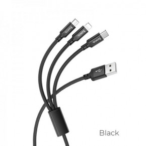  31 Hoco Lightning+Micro USB+Type-C X14 |1m 2A| black