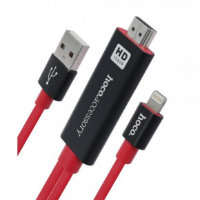  Lightning - HDMI Hoco UA4 (2m) Black&;Red (BS-000064279)