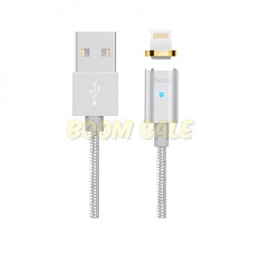  Hoco U16 Magnetic Lightning USB (2.4A) (1m) Silver