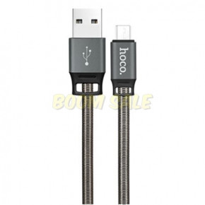  Hoco U27 Lightning USB (2.1A) (1.2m) Metal Gray