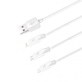  3-in-1 Hoco X1 Apple+Micro+Type-C 1M white