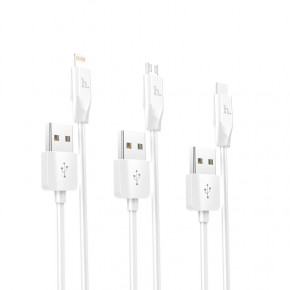  3-in-1 Hoco X1 Apple+Micro+Type-C 1M white 3