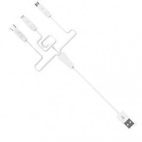  3-in-1 Hoco X1 Apple+Micro+Type-C 1M white 4