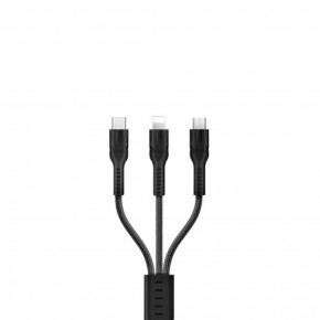  3-in-1 Hoco U31 Benay One Pull Three Llightning+Micro+Type-C Black