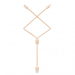  2in1 Hoco X2 Lightning+Micro-USB 1M Rose-Gold