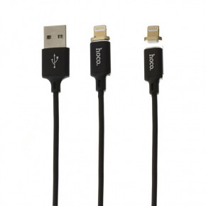  Hoco U28 Magnetic Adsorption Lightning-USB 1m Black