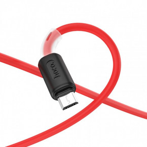    MicroUSB Hoco X48 Soft silicone charging 2.4A 1m Red 3