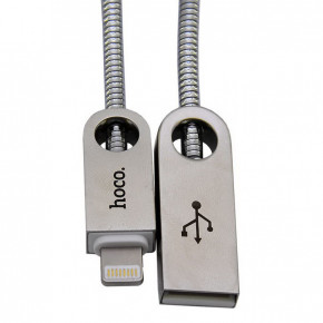  USB Hoco U8 Lightning Zinc Alloy Metal 1m Silver 3