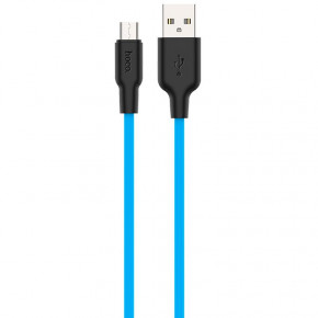  MicroUSB Hoco X21 Silicone 1m Blue