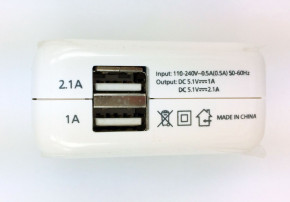   HQ-Tech Apple style USB 5V/2.1A+1A AC220V  3