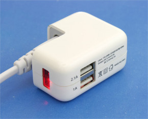   HQ-Tech Apple style USB 5V/2.1A+1A AC220V  5