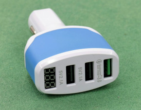    HQ-Tech S1 Blue Quick Charge QC3.0 12/24V 3xUSB 3.5A  LED   