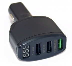    HQ-Tech S1 Black Quick Charge QC3.0 12/24V 3xUSB 3.5A  LED   