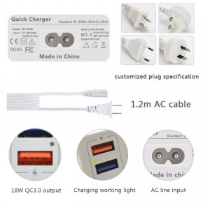   - HQ-Tech KFY-0508L 5-Port USB Smart Charger, QC 3.0, 5V/8A (40W) 11