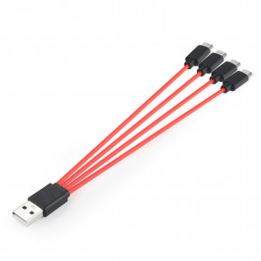   USB Soshine AM-4xMicro-B, 0.2m, 2.4A, Red