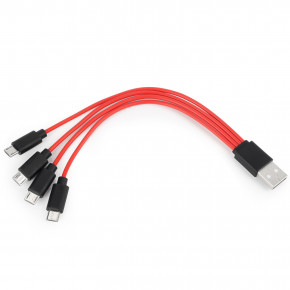   USB Soshine AM-4xMicro-B, 0.2m, 2.4A, Red 4