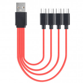   USB Soshine AM-4xMicro-B, 0.2m, 2.4A, Red 5