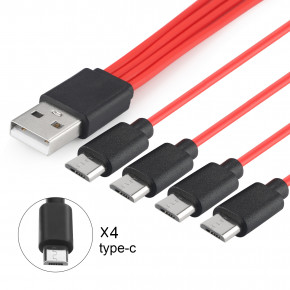   USB Soshine AM-4xMicro-B, 0.2m, 2.4A, Red 8