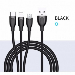  31 Micro USB+Lightning+Type-C Joyroom S-M355 |3A 1.2M| black